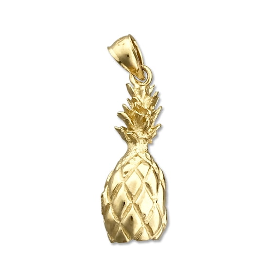 14K Gold 3-D Pineapple Fruit Charm