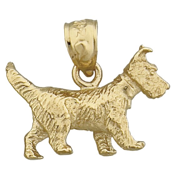 14K Gold 3-D Scottish Terrier Charm