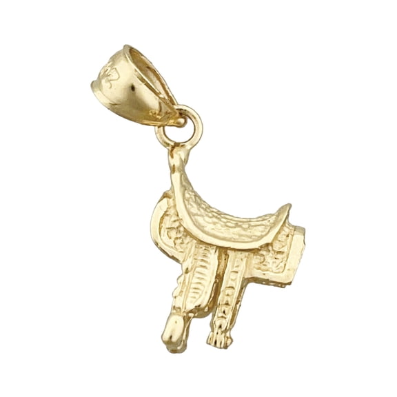 14K Gold 3-D Western Saddle Charm