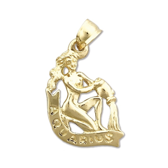14K Gold 3-D Zodiac Aquarius Charm