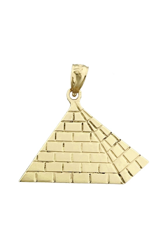 14K Gold 30MM Egyptian Pyramid Pendant