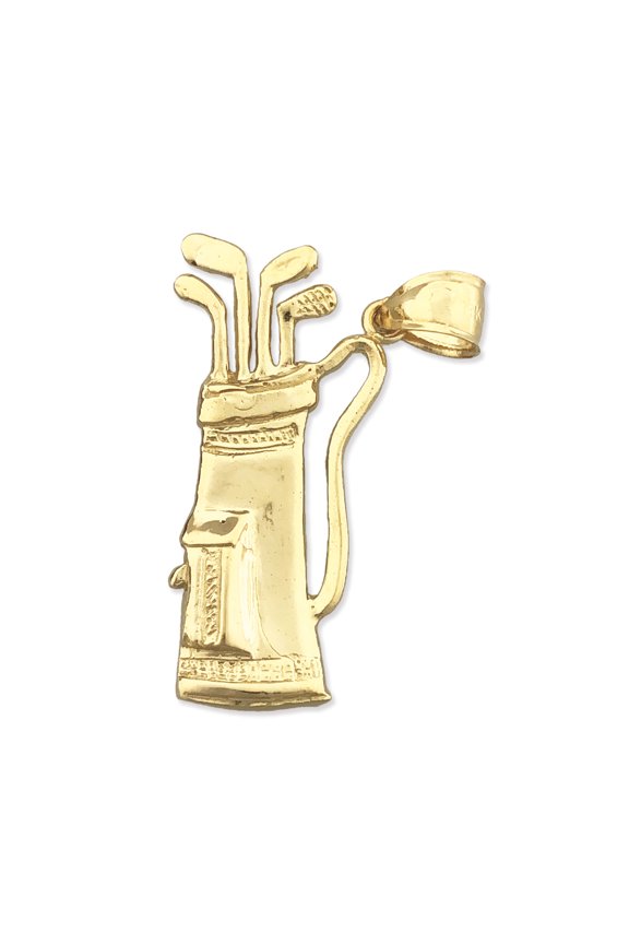 14K Gold 35MM Golf Bag and Clubs Pendant