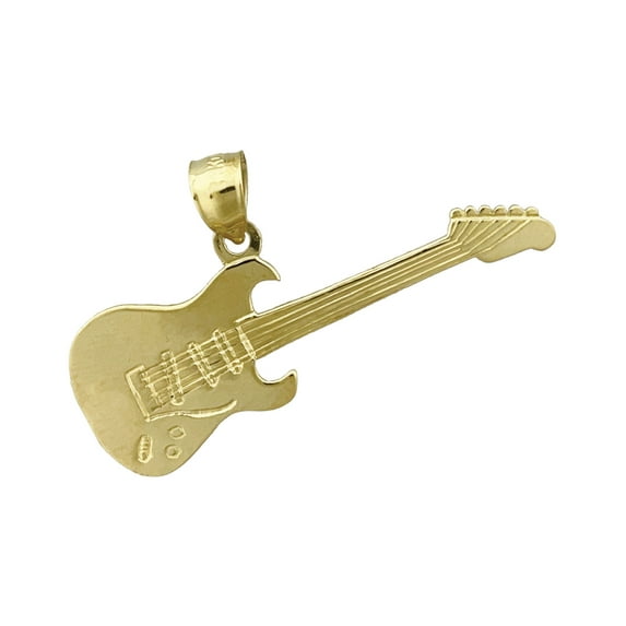 14K Gold 36MM Guitar Pendant