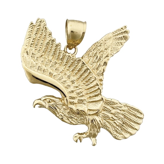 14K Gold 38MM Flying Eagle Pendant