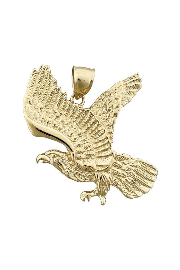 14K Gold 38MM Flying Eagle Pendant
