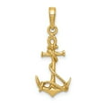 thumbnail image 1 of 14K Gold 3D Anchor & Rope Charm Ship Sailing Pendant, 1 of 5