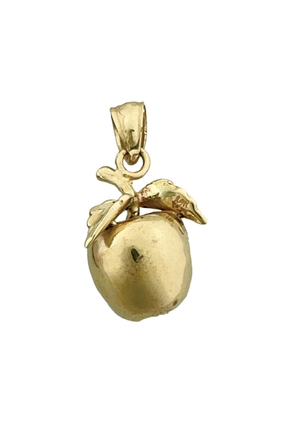 14K Gold 3D Apple Charm