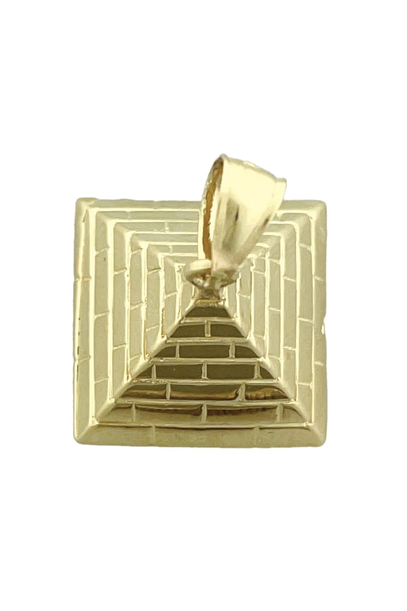 14K Gold 3D Egyptian Pyramid Pendant