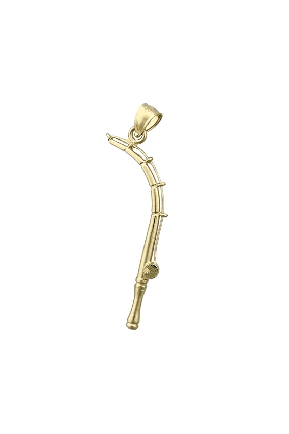 14K Gold 3D Fishing Rod Pendant