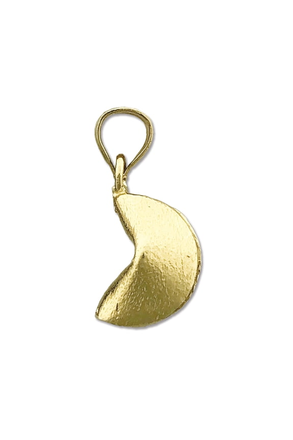 14K Gold 3D Fortune Cookie Charm