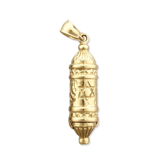 14K Gold 3D Mezuzah Pendant
