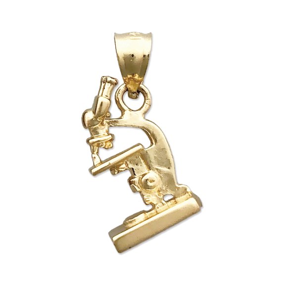 14K Gold 3D Microscope Charm