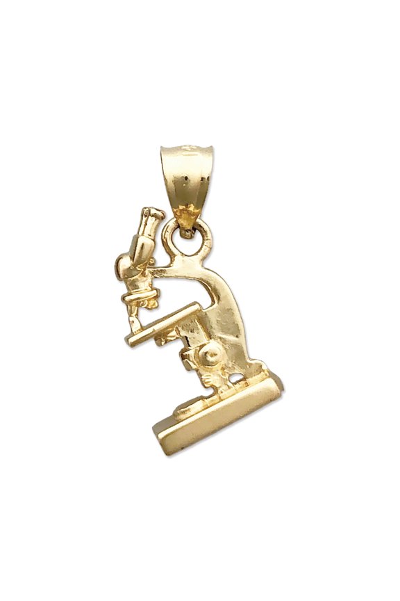 14K Gold 3D Microscope Charm