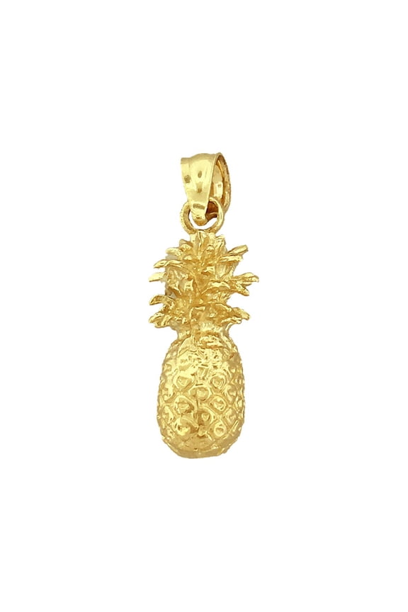 14K Gold 3D Pineapple Charm