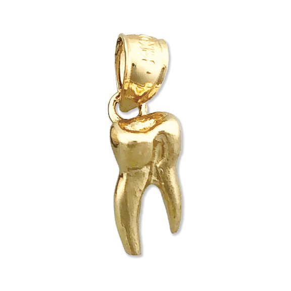 14K Gold 3D Tooth Charm