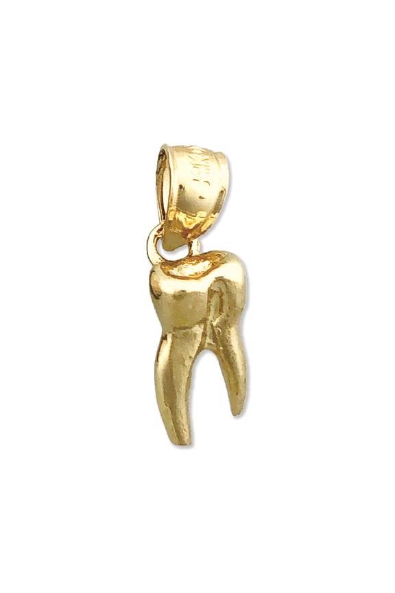 14K Gold 3D Tooth Charm