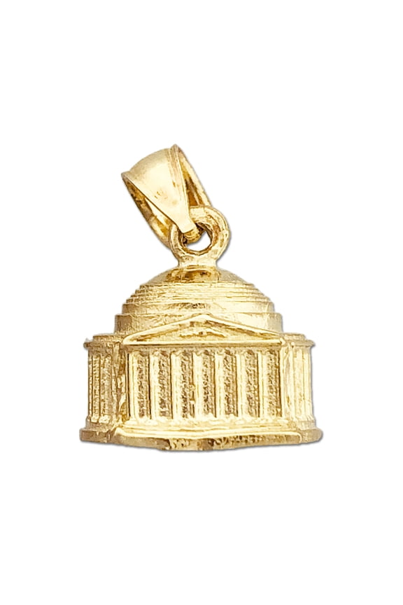 14K Gold 3D Washington DC Jefferson Memorial Charm