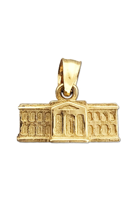 14K Gold 3D Washington DC White House Charm