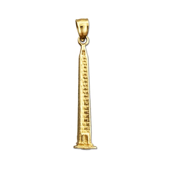 14K Gold 3D Washington Monument Pendant