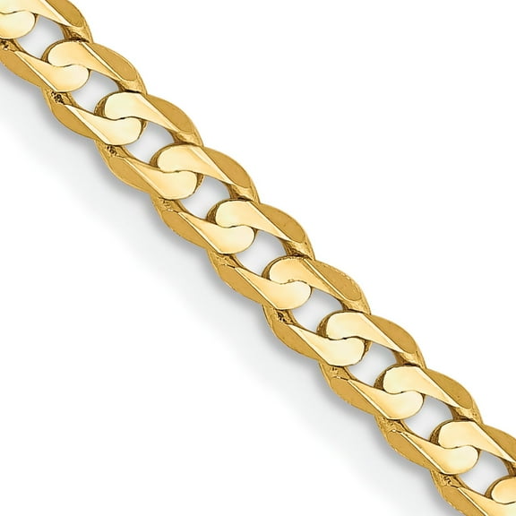 14K Gold 3mm Open Concave Curb Chain 16"