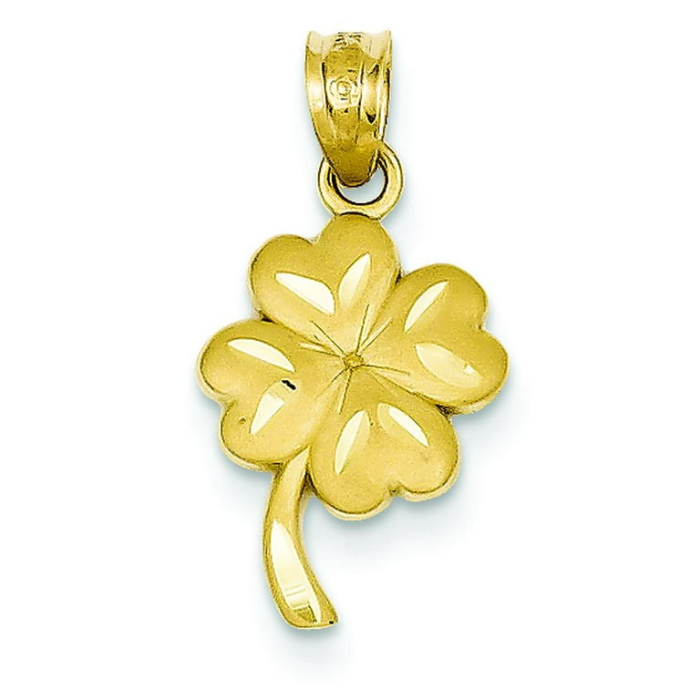 14K Solid Gold Green Clover Bracelet | 14K Yellow Gold Four Leaf Clover Bracelets for Women | Dainty Gold Luck Bracelets | Women's 14K Gold Jewelry
