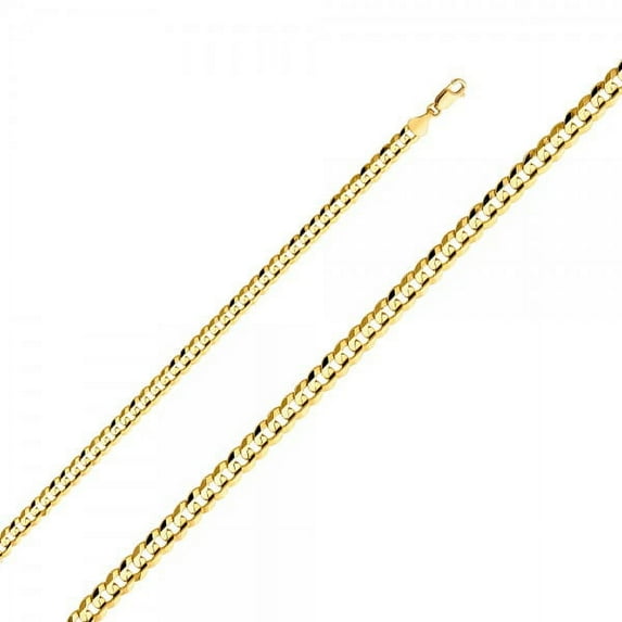 14K Gold 5.9mm Cuban Concave Chain : 26"