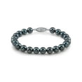 thumbnail image 1 of 14K Gold 6.0-6.5mm Black Akoya Cultured Pearl Bracelet - AAA Quality, 1 of 8