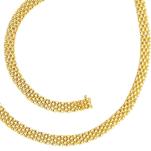 14K Gold 6.5mm Panther Necklace