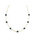 thumbnail image 1 of 14K Gold 7.0-7.5mm Black Akoya Cultured Pearl Tincup Necklace - AAA Quality, 1 of 5