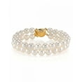 thumbnail image 1 of 14K Gold 7.0-7.5mm Double Japanese Akoya Saltwater White Cultured Pearl Bracelet, 1 of 7