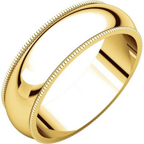 14K Gold 7mm Milgrain Comfort Fit Wedding Band