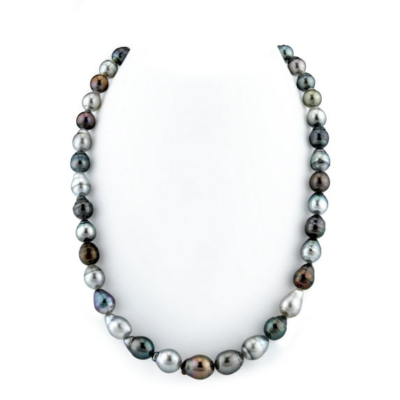 14K Gold 8-10mm Tahitian Multicolor South Sea Baroque Cultured Pearl Necklace - AAA Quality, 16" Length