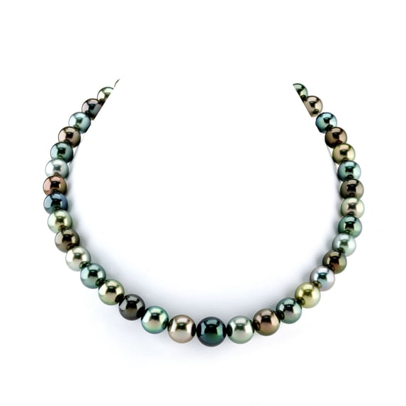 14K Gold 8-10mm Tahitian South Sea Multicolor Cultured Pearl Necklace - AAAA Quality, 20" Length