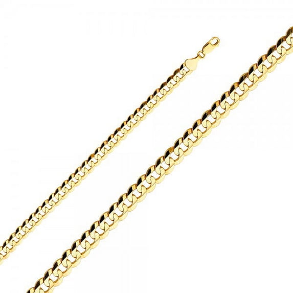 14K Gold 8.2mm Cuban Concave Chain : 8.5"