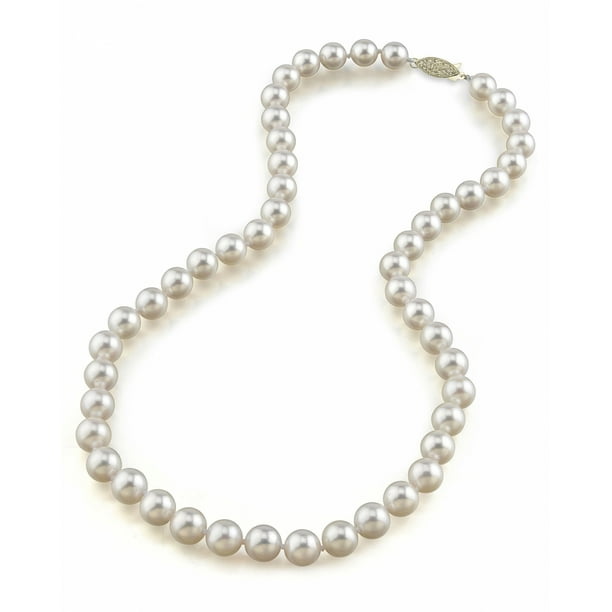 AAA Akoya Cultured Pearl Bar Necklace Sterling Silver Adjustable Length AAA Akoya Cultured Pearl Bar Necklace Sterling Silver Adjustable Length