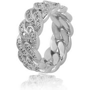 ORBELIX 14K Gold 8mm Single Row Moissanite Cuban Ring, Classic Elegance Meets Modern Fashion, Men's Stylish Accessory