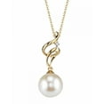 thumbnail image 1 of 14K Gold 8mm White South Sea Cultured Pearl & Diamond Aria Pendant Necklace, 1 of 7