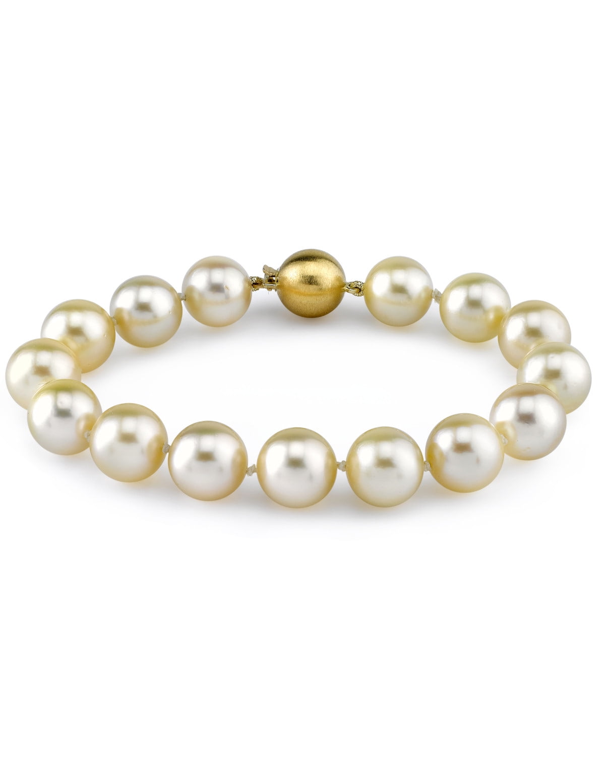 14 Kゴールド9 - 10 mmゴールデンSouth Sea Cultured Pearl Dangling Tincupネックレス並行輸入 9-10mm Real Natural South Sea Round Gold Pearl Bracelet 7.5-8 inch 14k clasp