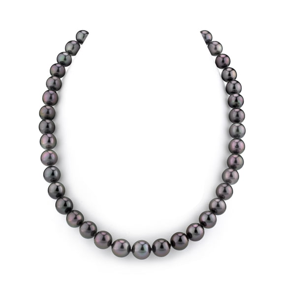 14K Gold 9-11mm Tahitian South Sea Bronze/Eggplant Cultured Pearl Necklace - AAAA Quality, 16" Length