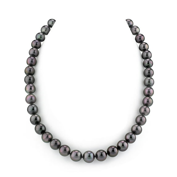 14K Gold 9-11mm Tahitian South Sea Bronze/Eggplant Cultured Pearl Necklace - AAAA Quality, 18" Length