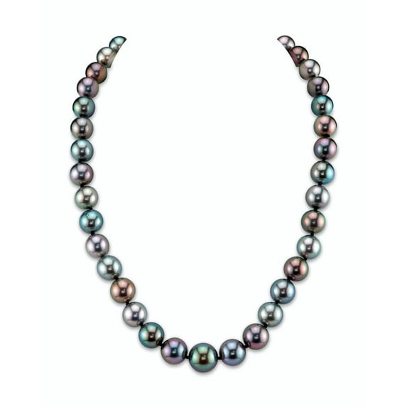 14K Gold 9-11mm Tahitian South Sea Multicolor Cultured Pearl Necklace - AAA Quality, 17" Length