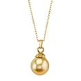 thumbnail image 1 of 14K Gold 9mm Golden South Sea Cultured Pearl Hope Pendant Necklace, 1 of 6