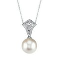 thumbnail image 1 of 14K Gold 9mm White South Sea Cultured Pearl & Diamond Ava Pendant Necklace, 1 of 7