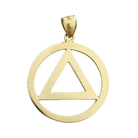 14K Gold AA Alcoholic Anonymous Unity Pendant