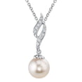 thumbnail image 1 of 14K Gold Akoya Cultured Pearl & Diamond Suzanna Pendant Necklace, 1 of 7