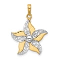 thumbnail image 1 of 14K Gold And White Rhodium Filigree Flower Pendant, 1 of 4