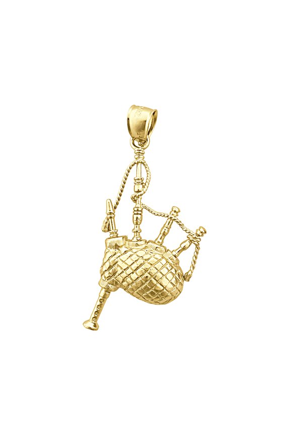 14K Gold Bagpipe Pendant