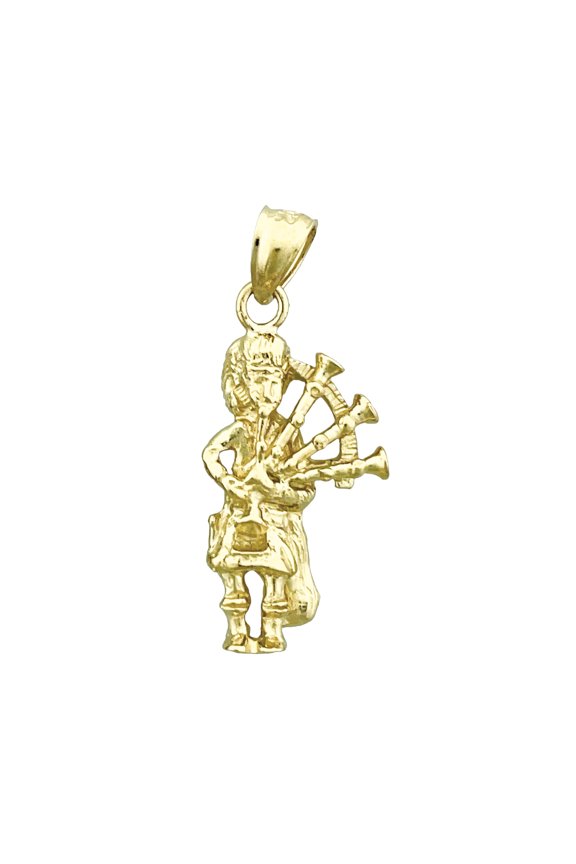 14K Gold Bagpiper Charm