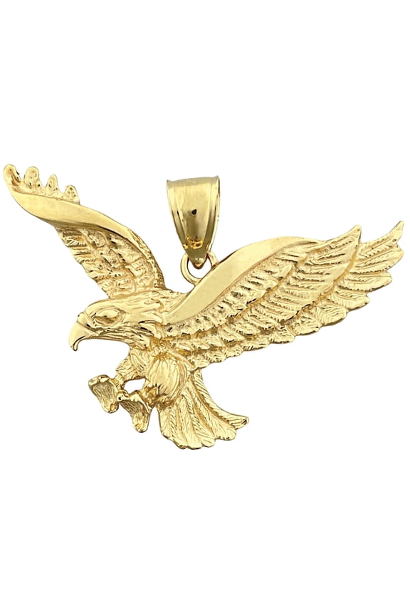 14K Gold Bald Eagle Pendant