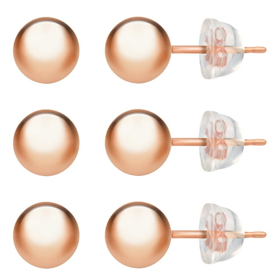 14K Gold Ball Stud Earrings - Assorted Sizes, Sets and Type of Clasp - Available in 3-Pair, 1-Pair and Singles
